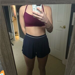 High rise Navy Shorts with built in spandex